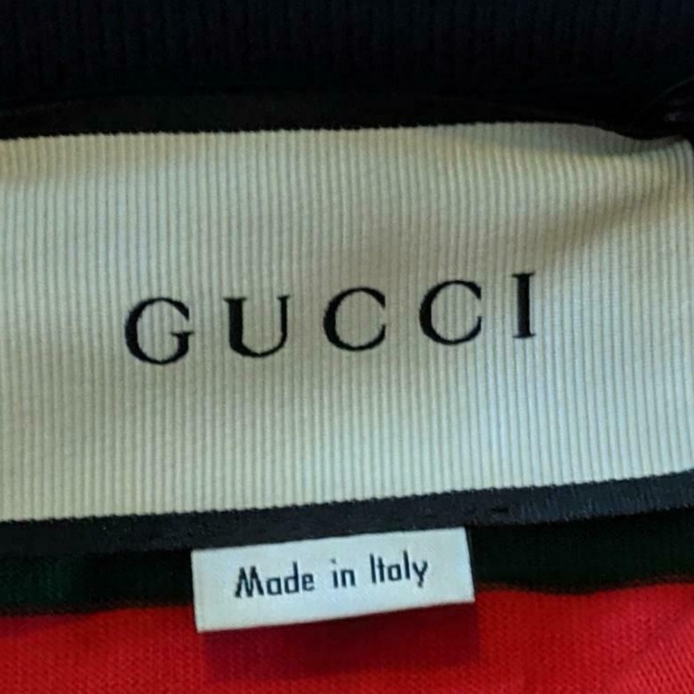 Men's Gucci Rubby Striped Long Sleeve Polo Shirt - Picture 3 of 3